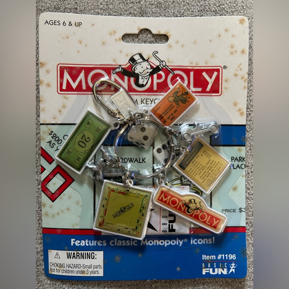 Vintage Monopoly Collectible keychain charms